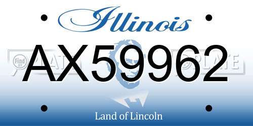 AX59962 Illinois License Plate