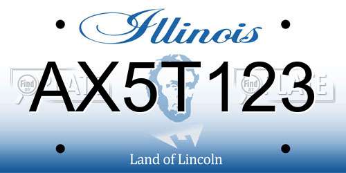 AX5T123 Illinois License Plate