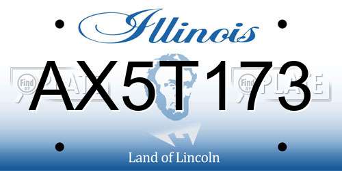 AX5T173 Illinois License Plate