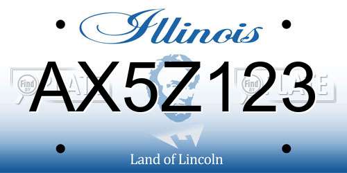 AX5Z123 Illinois License Plate