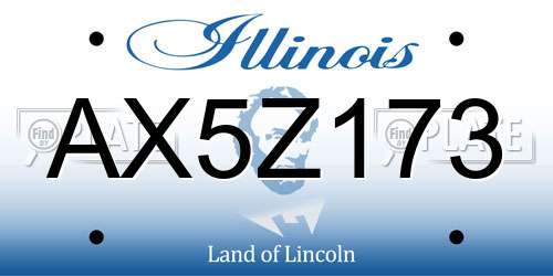 AX5Z173 Illinois License Plate
