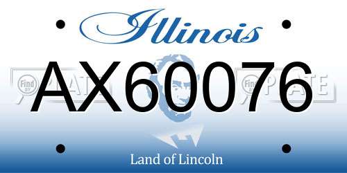 AX60076 Illinois License Plate