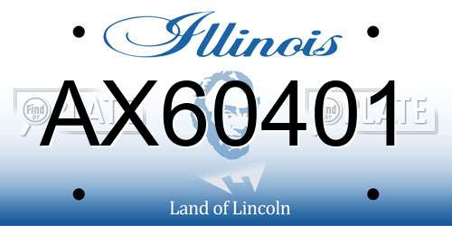 AX60401 Illinois License Plate