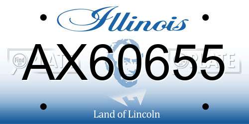 AX60655 Illinois License Plate