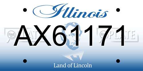 AX61171 Illinois License Plate