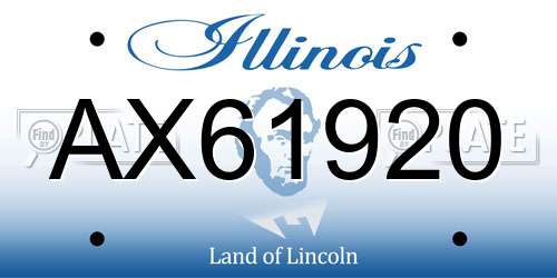 AX61920 Illinois License Plate