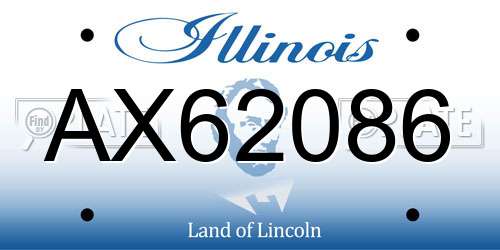 AX62086 Illinois License Plate