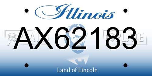 AX62183 Illinois License Plate