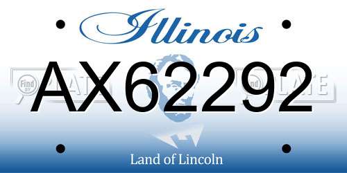 AX62292 Illinois License Plate