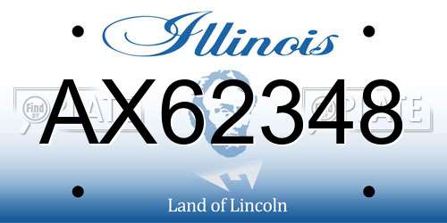 AX62348 Illinois License Plate