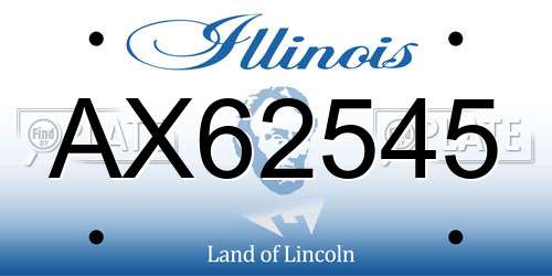 AX62545 Illinois License Plate