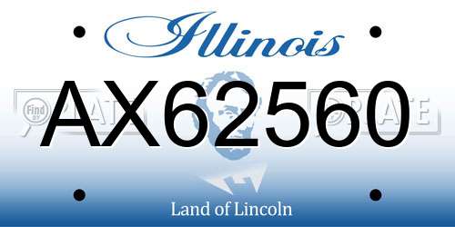 AX62560 Illinois License Plate