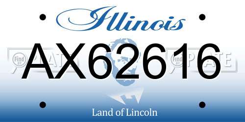 AX62616 Illinois License Plate