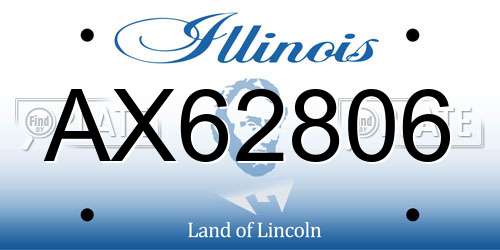 AX62806 Illinois License Plate