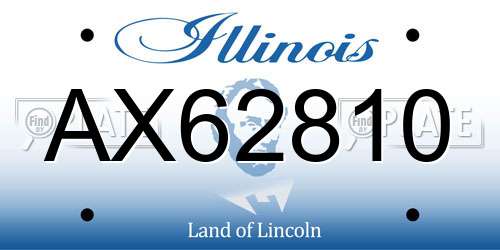 AX62810 Illinois License Plate