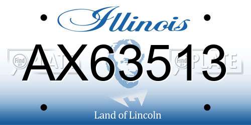 AX63513 Illinois License Plate