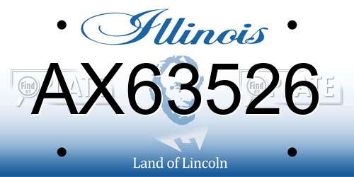 AX63526 Illinois License Plate