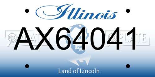 AX64041 Illinois License Plate