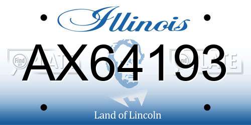 AX64193 Illinois License Plate