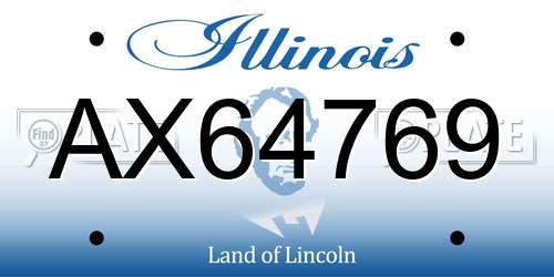 AX64769 Illinois License Plate