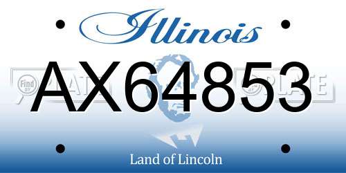 AX64853 Illinois License Plate