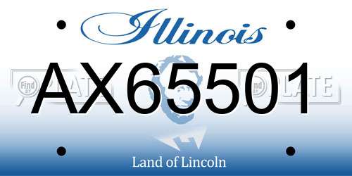 AX65501 Illinois License Plate