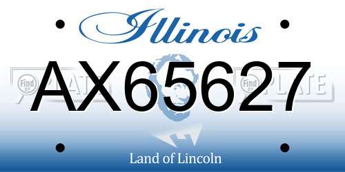 AX65627 Illinois License Plate