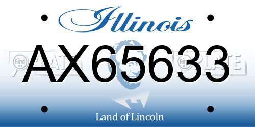 AX65633 Illinois License Plate