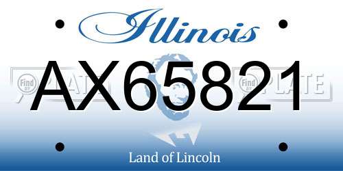 AX65821 Illinois License Plate