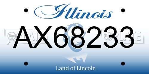 AX68233 Illinois License Plate
