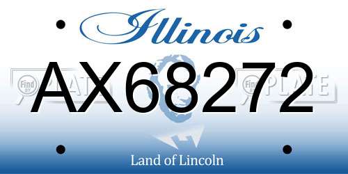 AX68272 Illinois License Plate