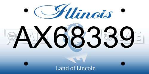AX68339 Illinois License Plate