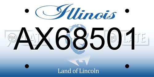 AX68501 Illinois License Plate