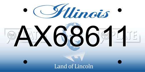 AX68611 Illinois License Plate