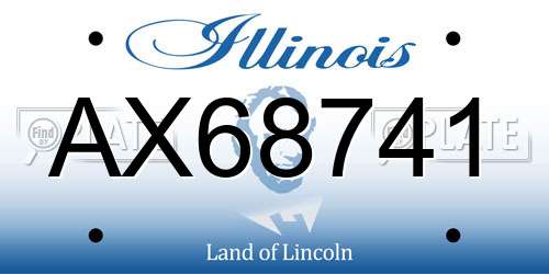 AX68741 Illinois License Plate
