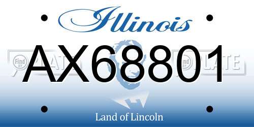 AX68801 Illinois License Plate