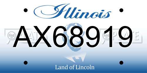 AX68919 Illinois License Plate