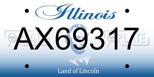 AX69317 Illinois License Plate