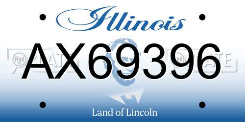 AX69396 Illinois License Plate