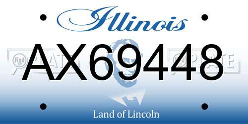 AX69448 Illinois License Plate