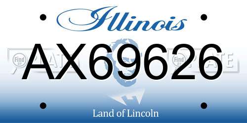 AX69626 Illinois License Plate