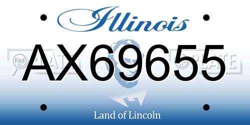 AX69655 Illinois License Plate