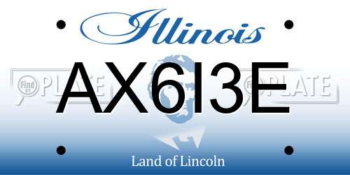 AX6I3E Illinois License Plate