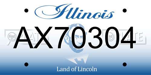 AX70304 Illinois License Plate