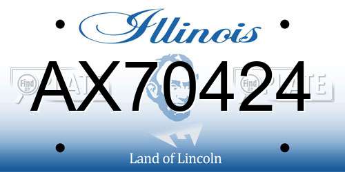 AX70424 Illinois License Plate