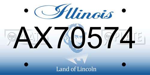 AX70574 Illinois License Plate