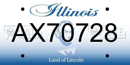 AX70728 Illinois License Plate