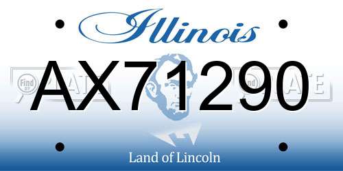 AX71290 Illinois License Plate