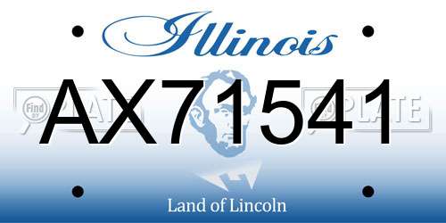 AX71541 Illinois License Plate