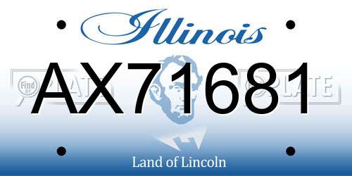 AX71681 Illinois License Plate